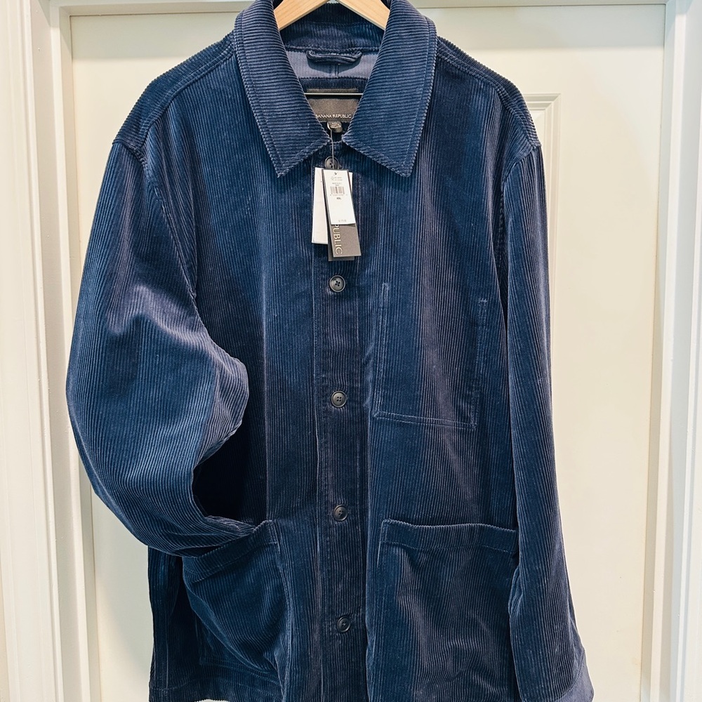 Banana Republic Men's Navy Corduroy Shirt Jacket